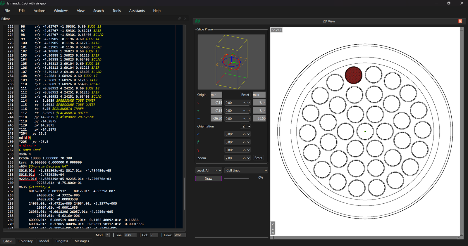 MCNP input geometry error detection